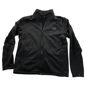 The North Face Mens Athletic Jacket Large Black Full-Zip Fleece Activewear Mock